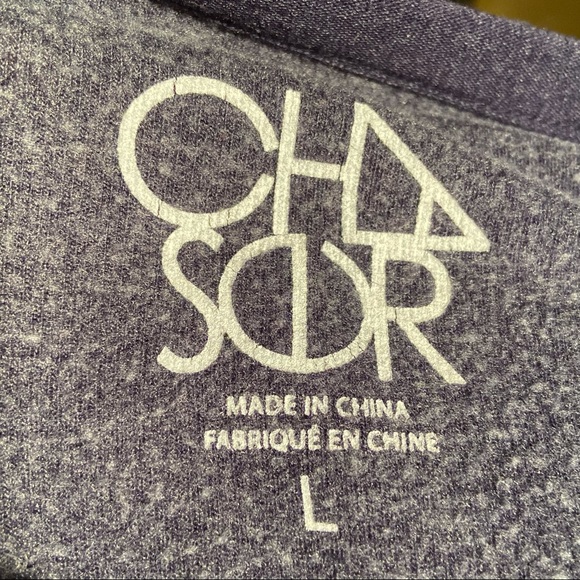 Chaser Tiny Heart Sweater Pullover Sweatshirt Avalon Scoop Neck Large Blue Red - Picture 6 of 8